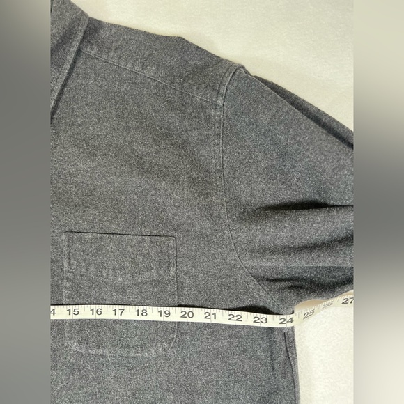 EDDIE BAUER Mens Long Sleeve Heavyweight Flannel Button Down L Gray Outdoor Warm - Picture 13 of 14